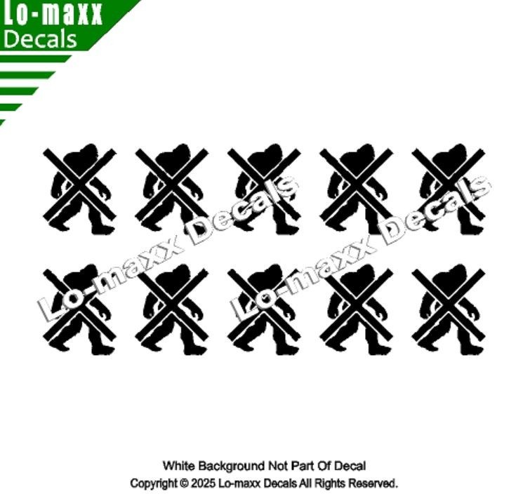 Bigfoot Victory Markings Die Cut Vinyl Sticker War Trophy Sasquatch Decal