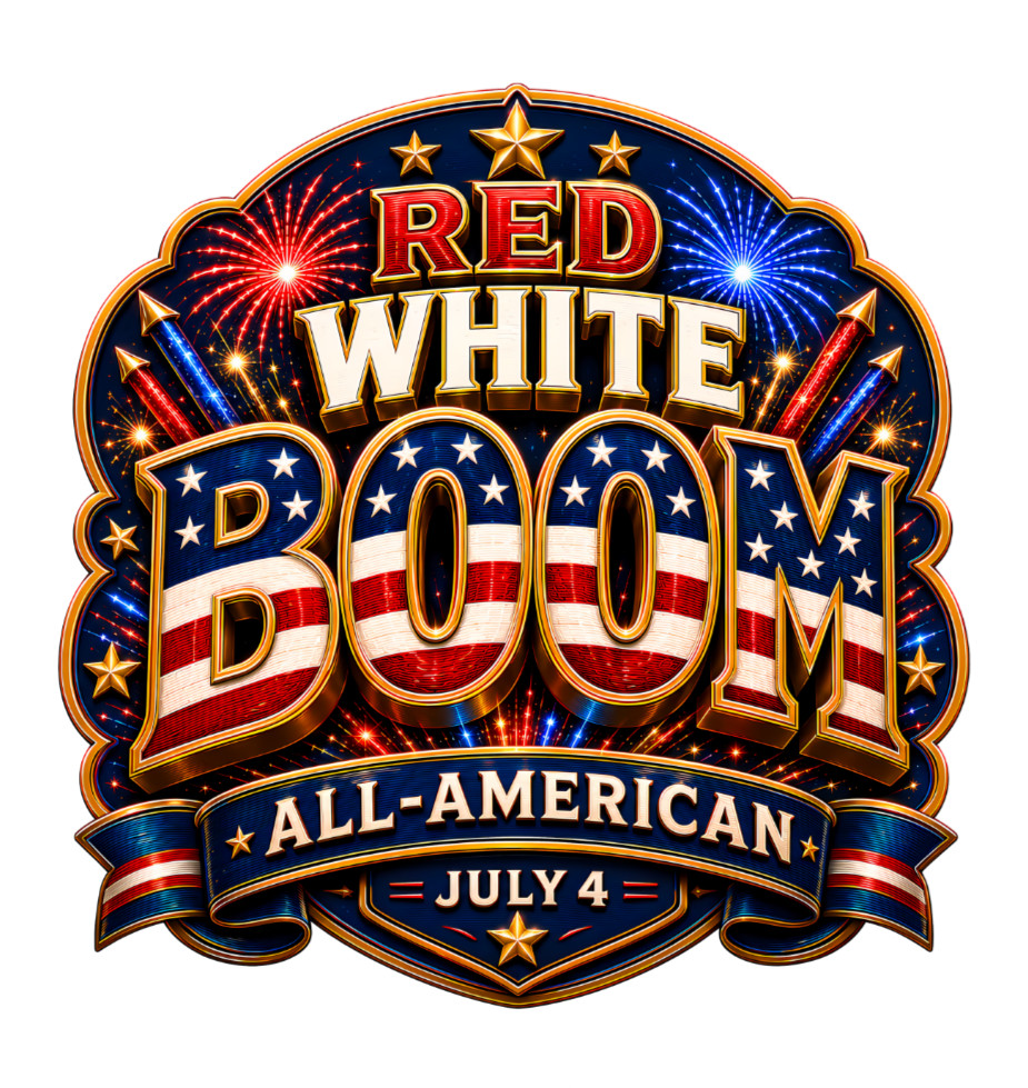 STICKER RED WHITE BOOM – 250th of America glossy vinyl decal USA patriotic