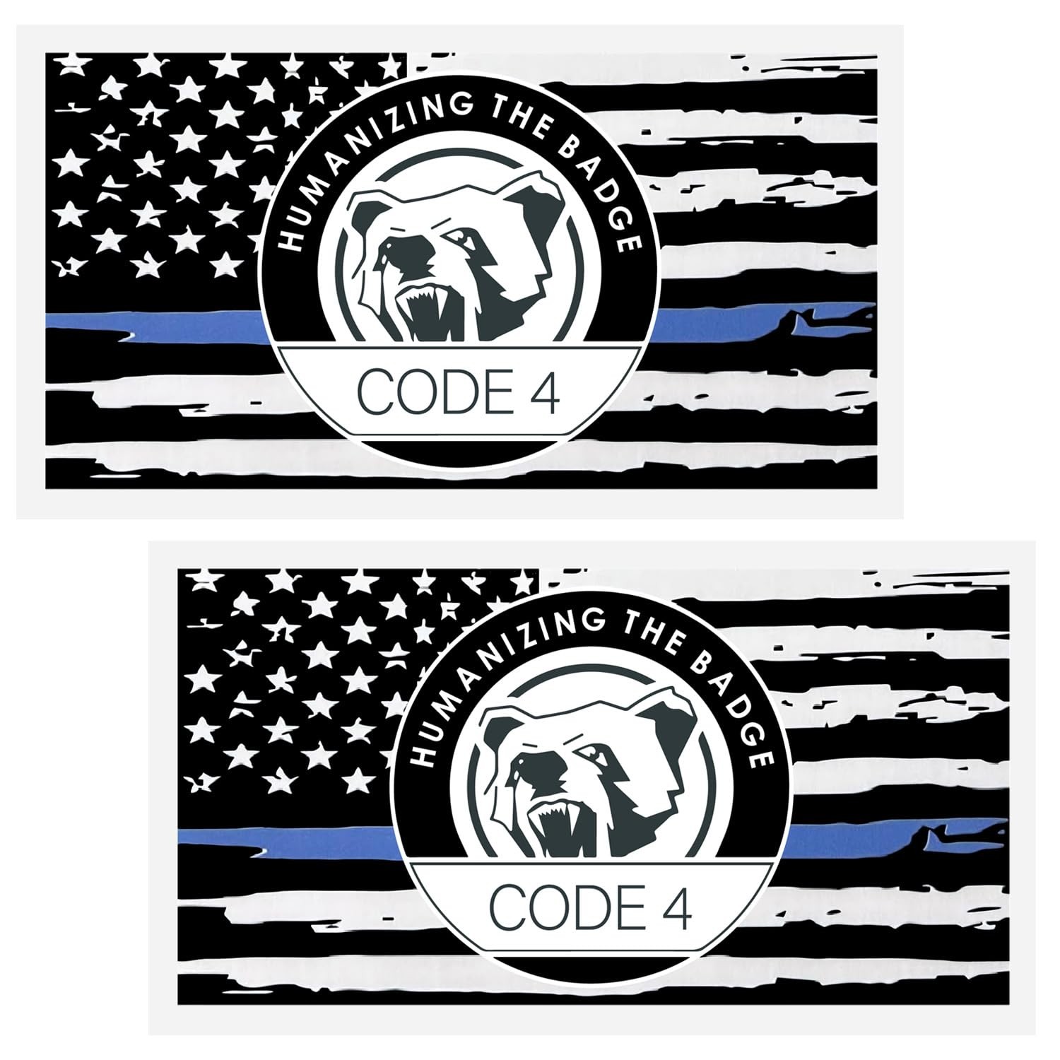 Thin Blue line Sticker Code 4, American Flag Thin Blue Line Car Decal, Police…