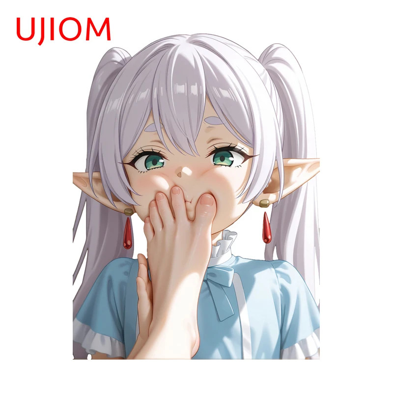 UJIOM Amusing Frieren With Big Feet Wall Stickers Attractive Anime Girl Sticker