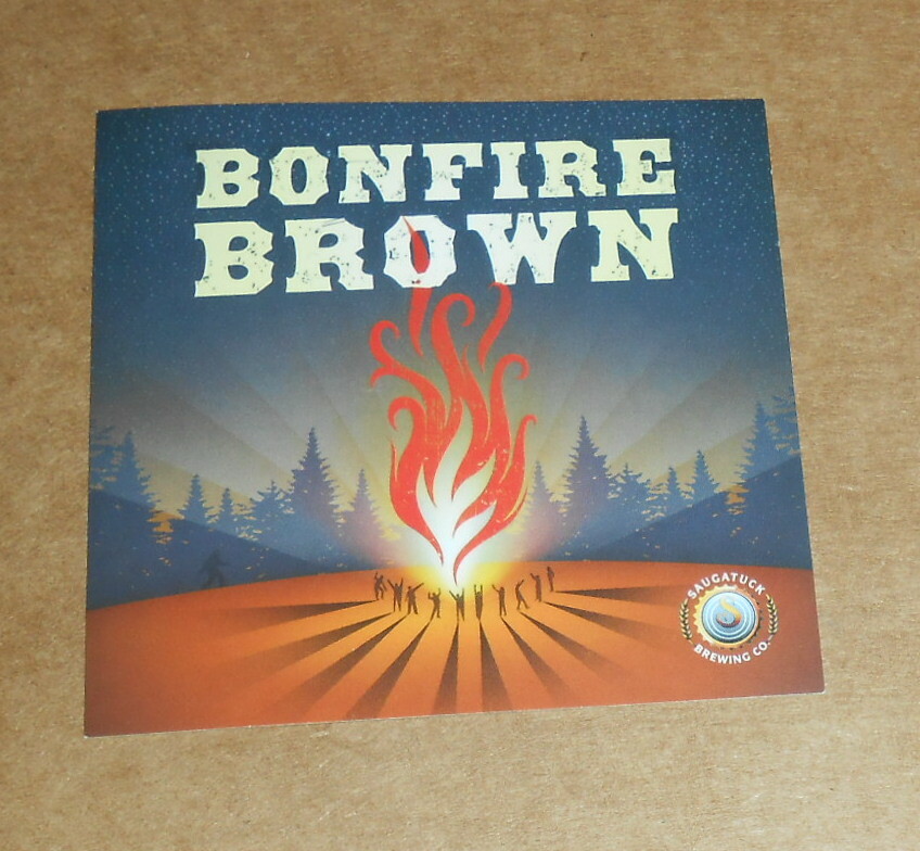 Bonfire Brown Sticker Square 3×3 Saugatuck Brewing Co Beer