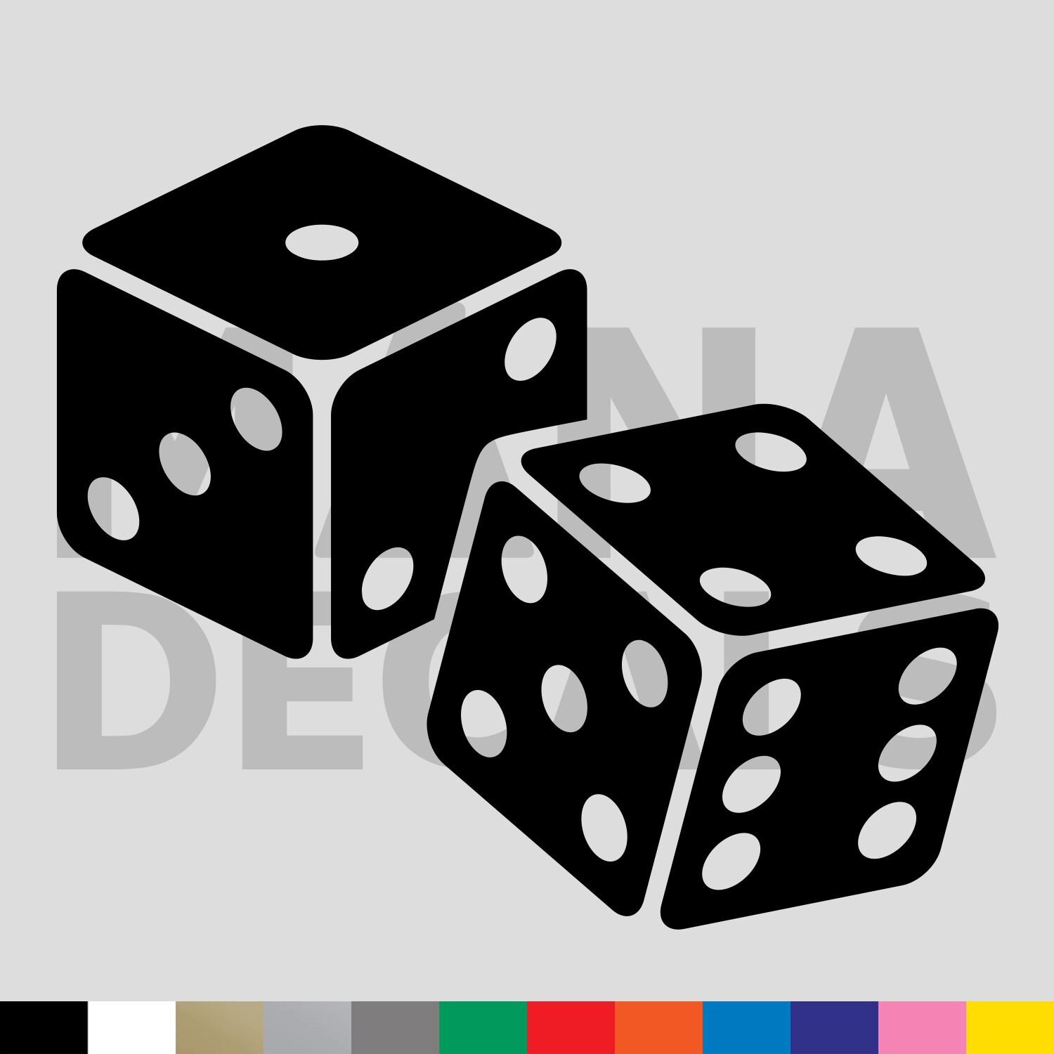 Dice Pair Vinyl Die Cut Decal Sticker – Game Casino Gamble Craps Roll