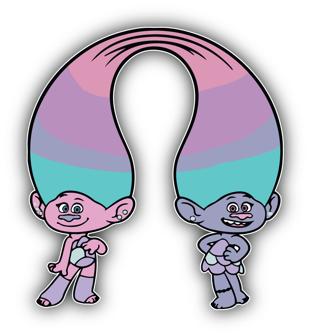 Trolls Movie Satin And Chenille Sticker Bumper Decal – "SIZES"