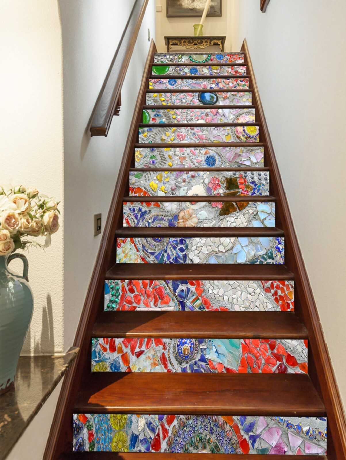 3D Gem Sequins AZ442 Stair Risers Decoration Mural Vinyl Wallpaper Kay