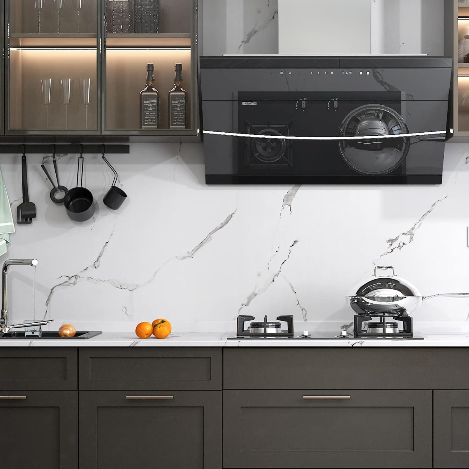 FunStick 36" x 200" White Marble Countertop Contact Paper Waterproof Marble W…