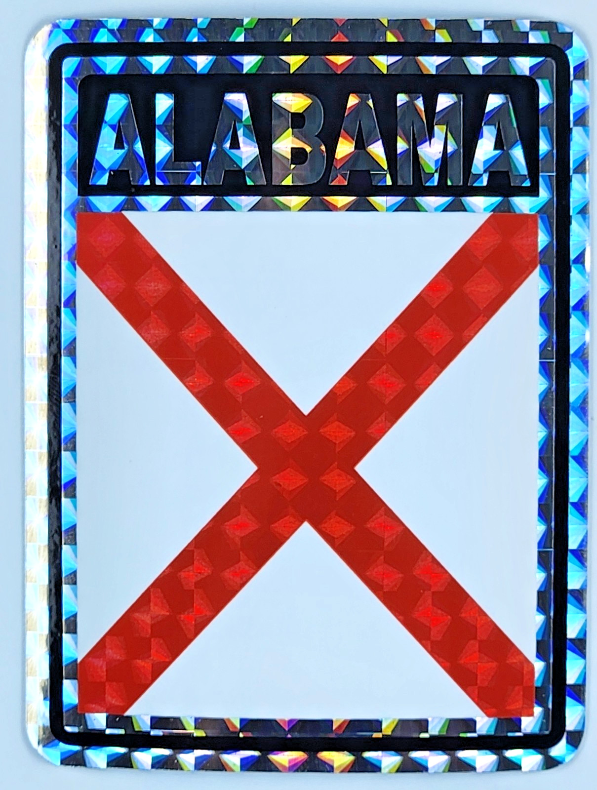 Alabama State Flag Reflective Decal Adhesive Printed Vinyl Sticker