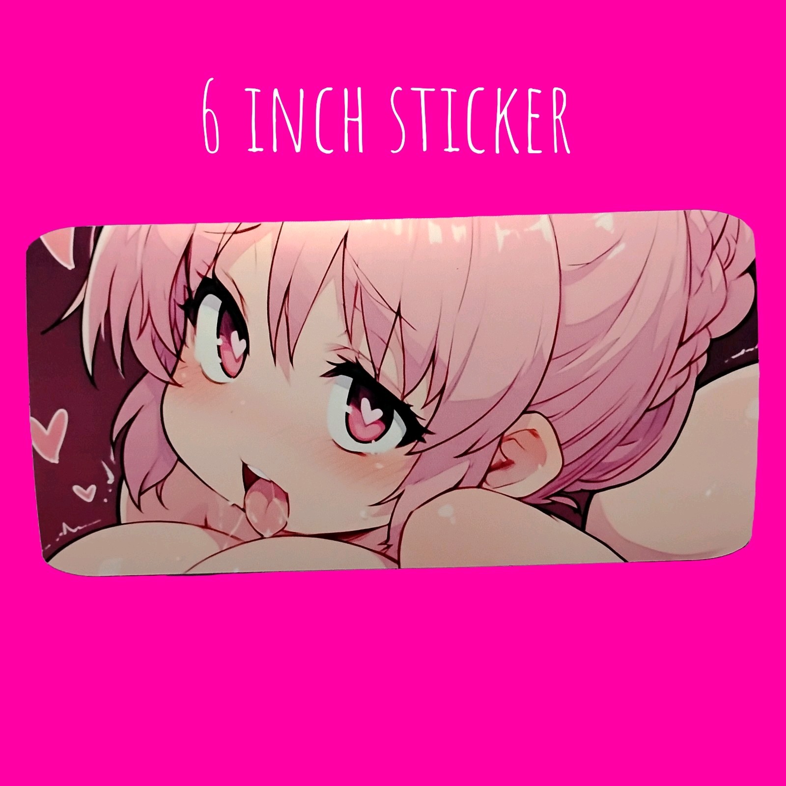 Anime Sexy Waifu Ahegao Glossy Vinyl Ecchi Lewd Decal 6 Inch Waterproof Sticker