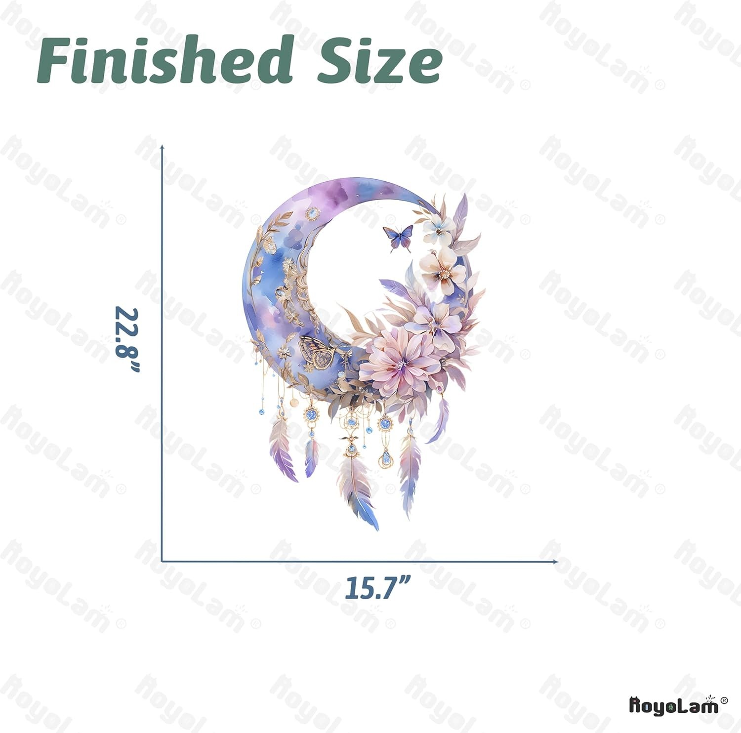 Purple Dream Catcher Wall Decals Removable Moon Floral Vinyl Stickers for Nur…