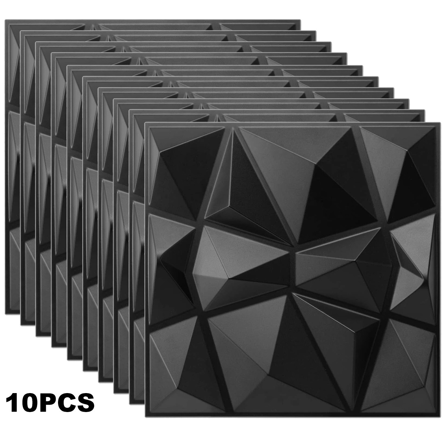 10PCS 12*12" 3D Wall Panels Diamond Design Textured PVC Wall Background Decor