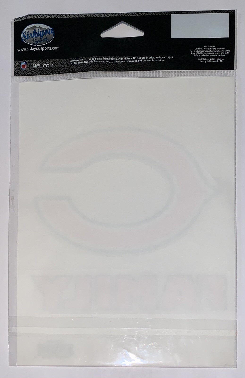 Official NFL Chicago Bears Large Team Pride Decals (2) “C” “FAMILY” 5”x 3.5” NEW