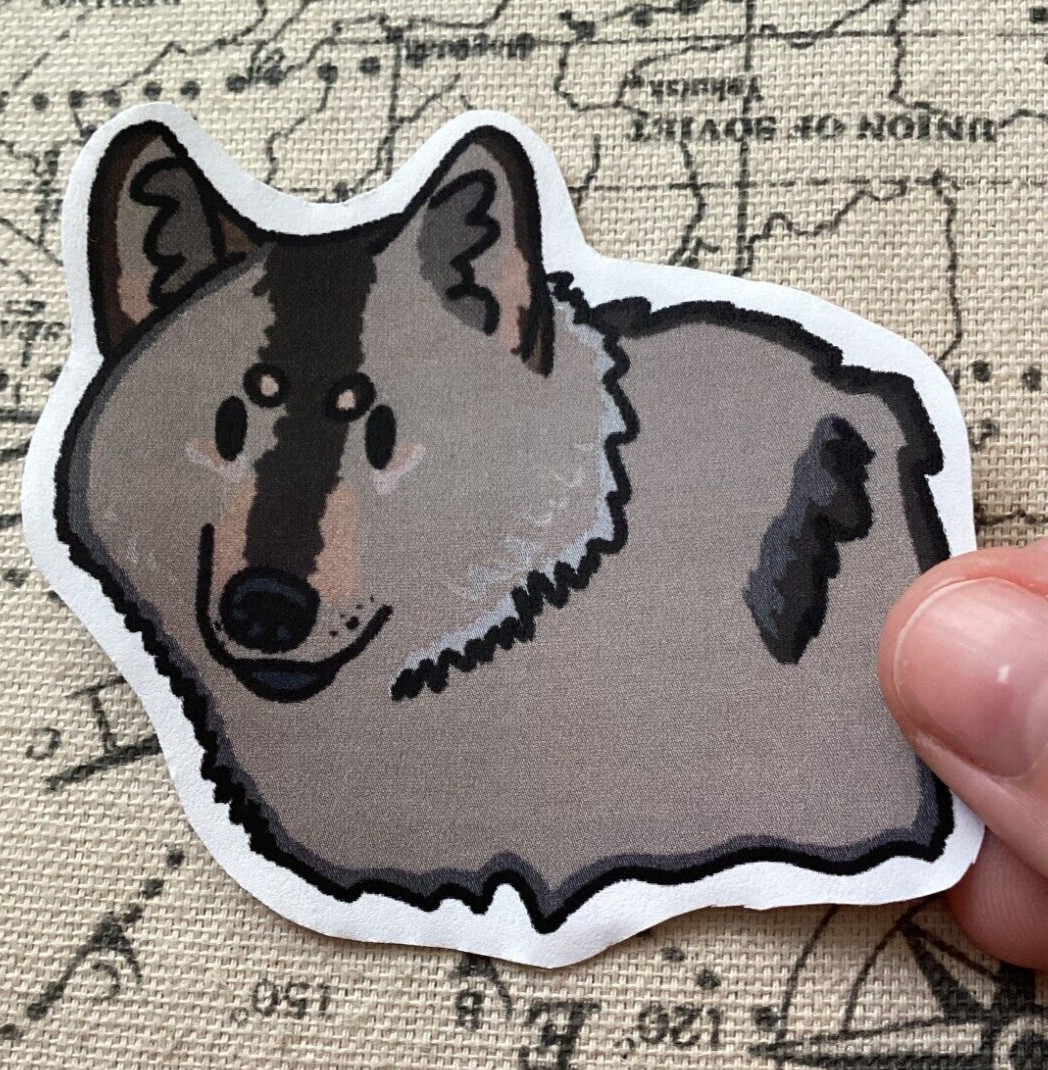 Cute Homemade Wolf Sticker -Matte Finish – Fluffy Wolf Free Shipping
