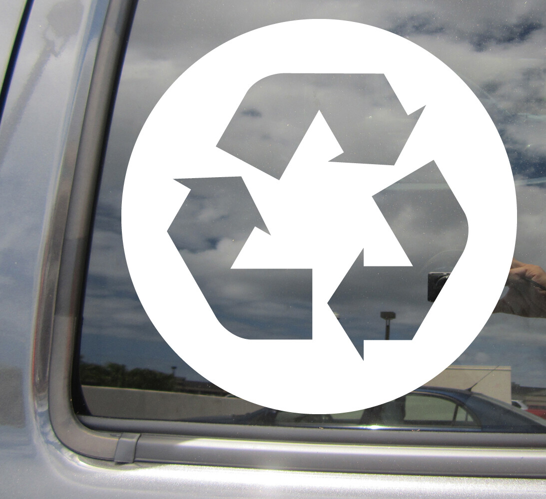 Recycle Symbol – Trash Rubbish Can Bin – Car Window Vinyl Decal Sticker 10170