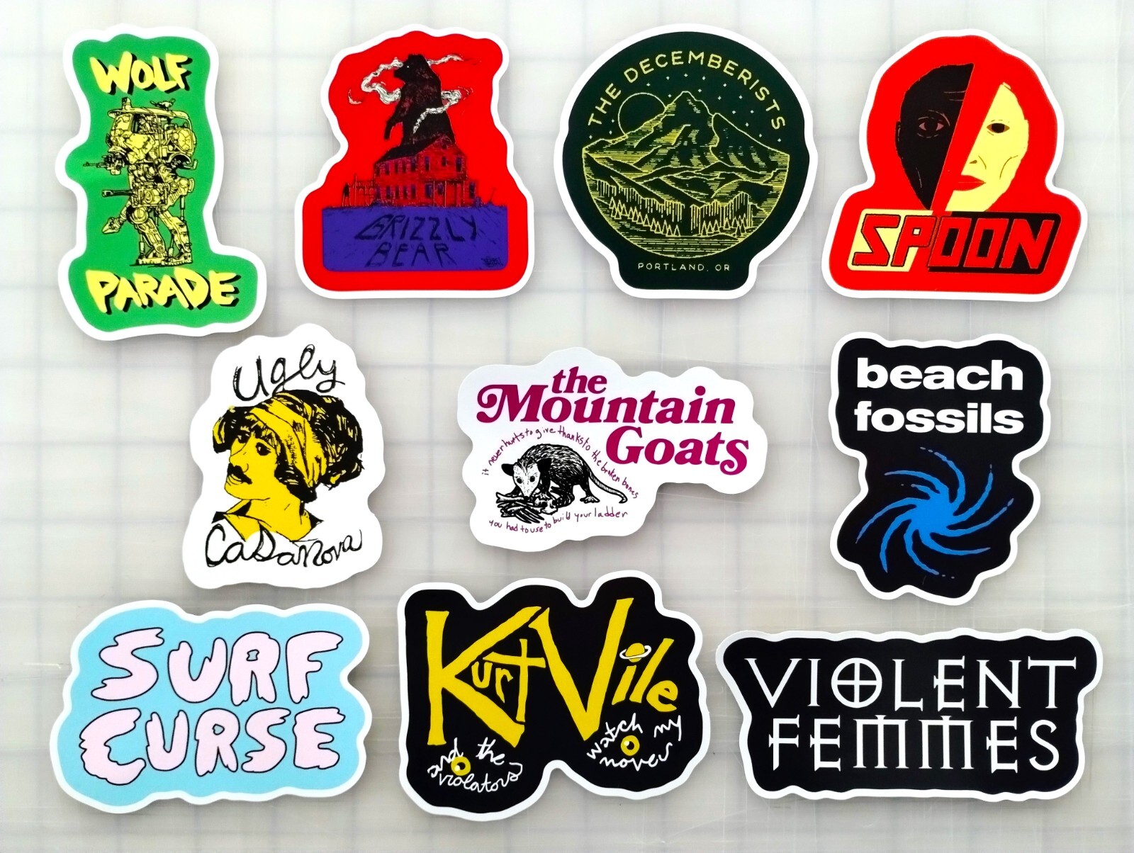 Indie Rock Vinyl Sticker Lot (10 Pack) SET 6 band emo alternative punk decal