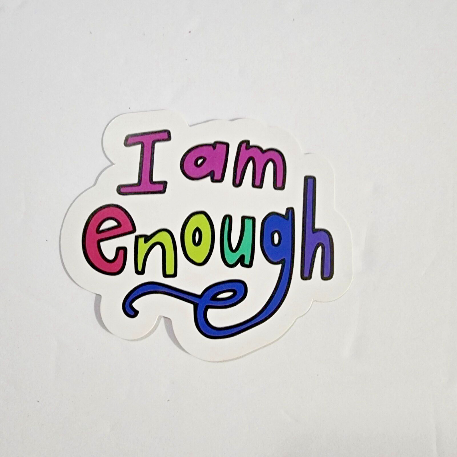 I am enough rainbow gay pride interest sticker LGBTQ+ New