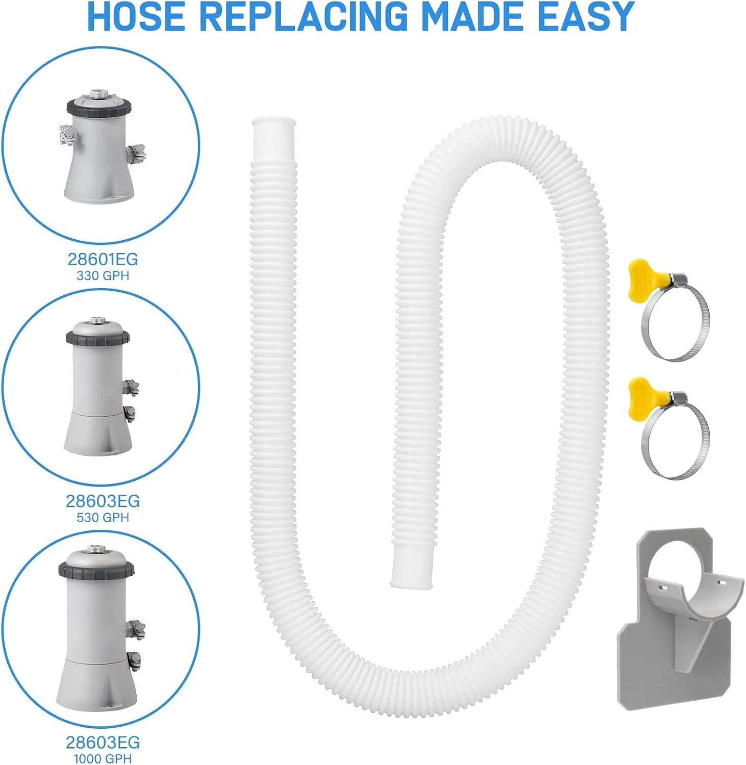 Replacement Hose for Pool Pump 1.25" Diameter Swimming Pool Hose for Above Groun