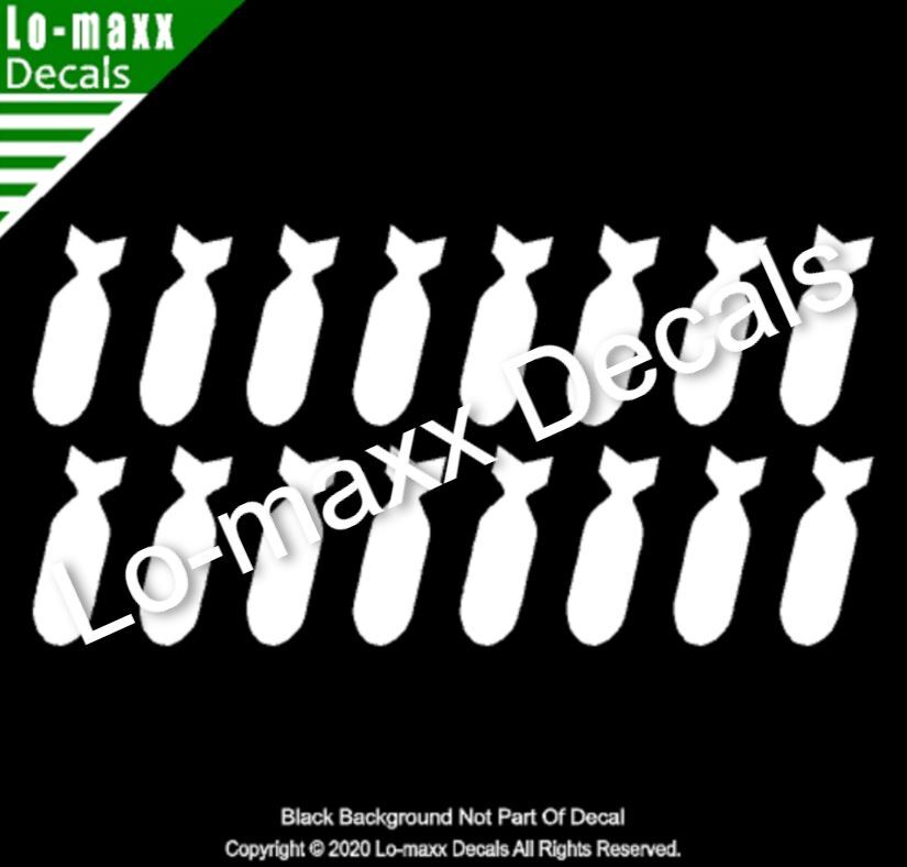 Bombs Fighter Bomber Military WW 2 Car Truck High Quality Die Cut Vinyl Decal