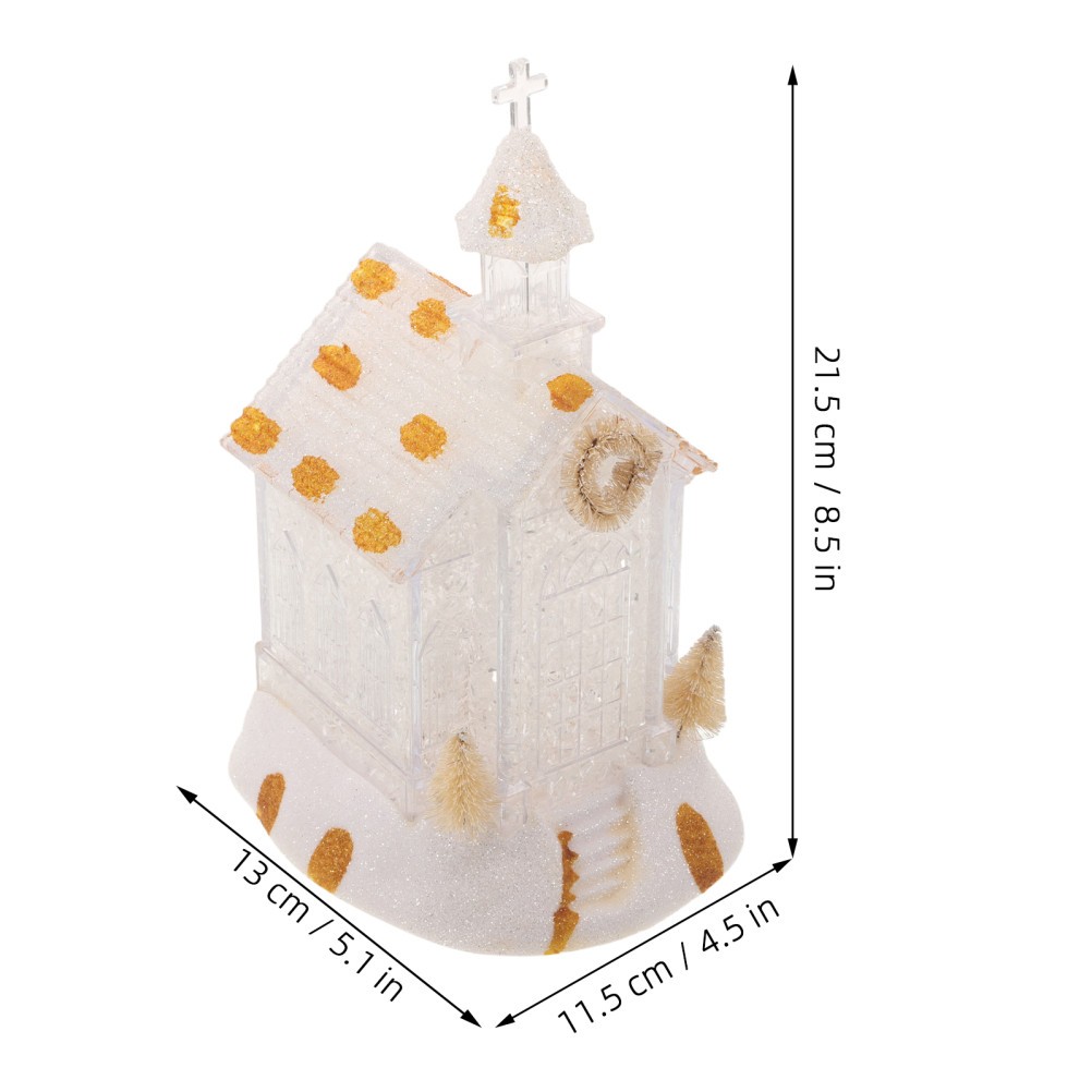 White LED Christmas Church House Lantern for Entryway Or Tabletop