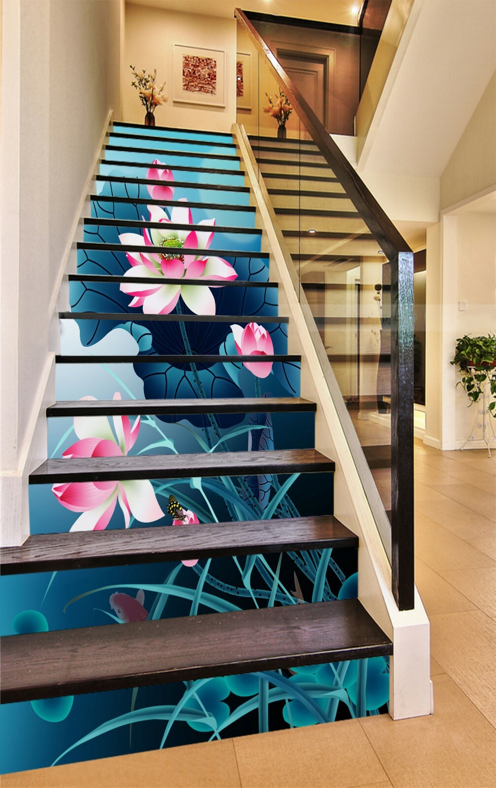 3D Beautiful Lotus 476NA Stair Risers Decoration Photo Mural Decal Wallpaper Fay