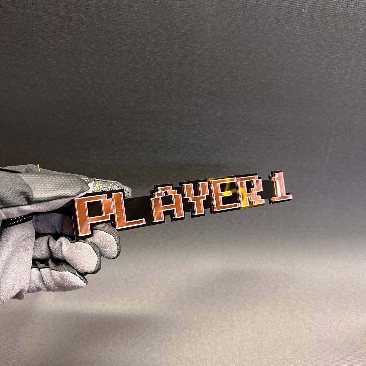 1PC Player 1 Custom 3D Text Car Badge Fender Emblem Tailgate Toolbox Decal