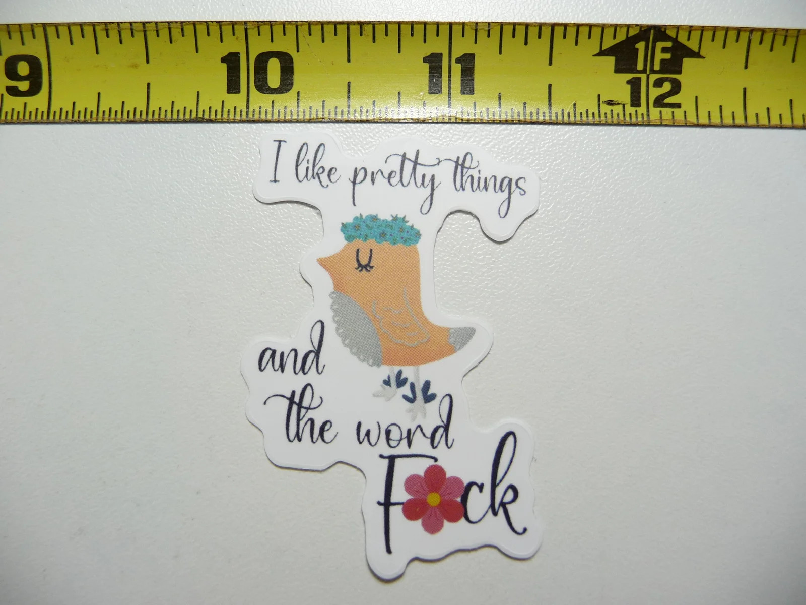 I LIKE PRETTY THINGS AND THE WORD F**K SMALL STICKER DECAL SARCASM SARCASTIC