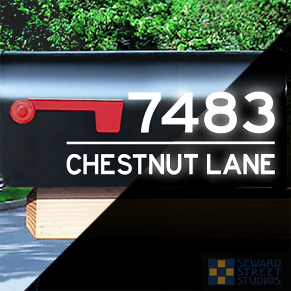 Reflective Address Number & Street Name Decal, Personalized Custom – 1277R