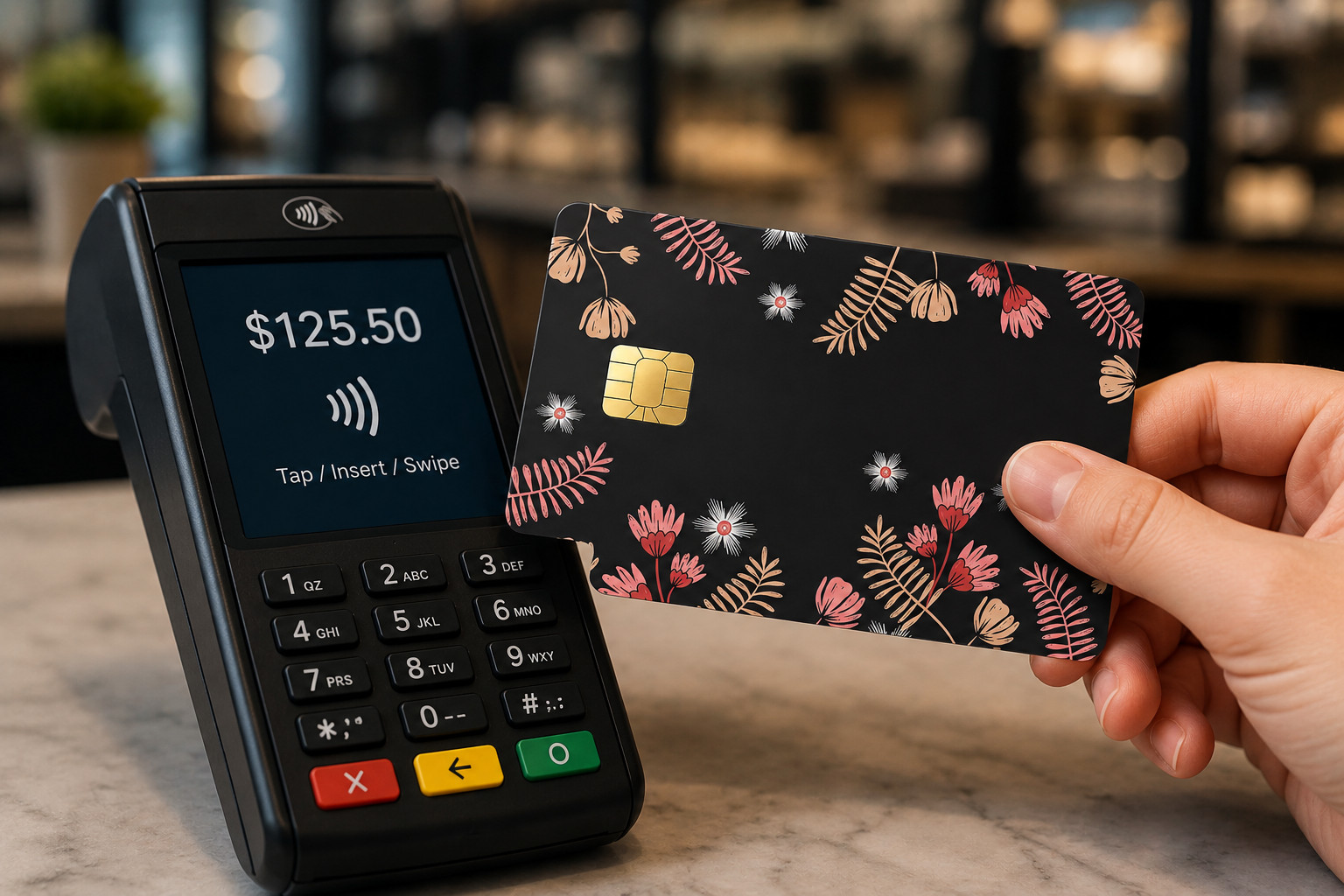 Boho Botanical Credit Card Skin Pink Floral Debit Card Cover