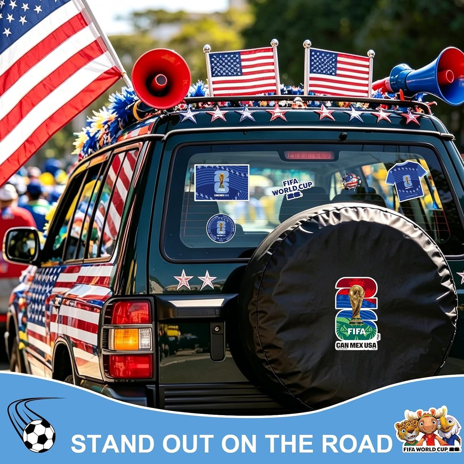 Fifa World Cup 2026 USA Car Decal Pack Official Licensed Waterproof Vinyl Soccer