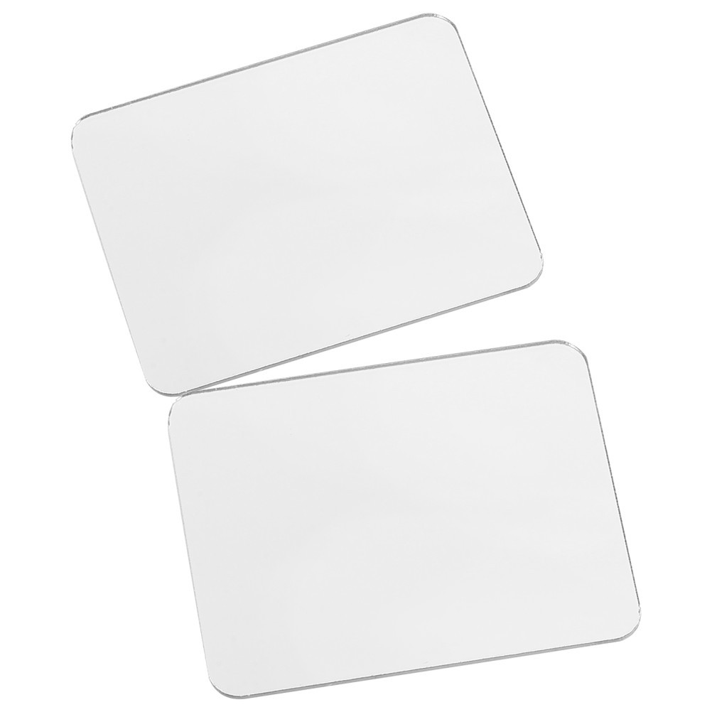 2 Pcs Stick On Mirror Decal For Smartphone Acrylic Self Adhesive Makeup Tool