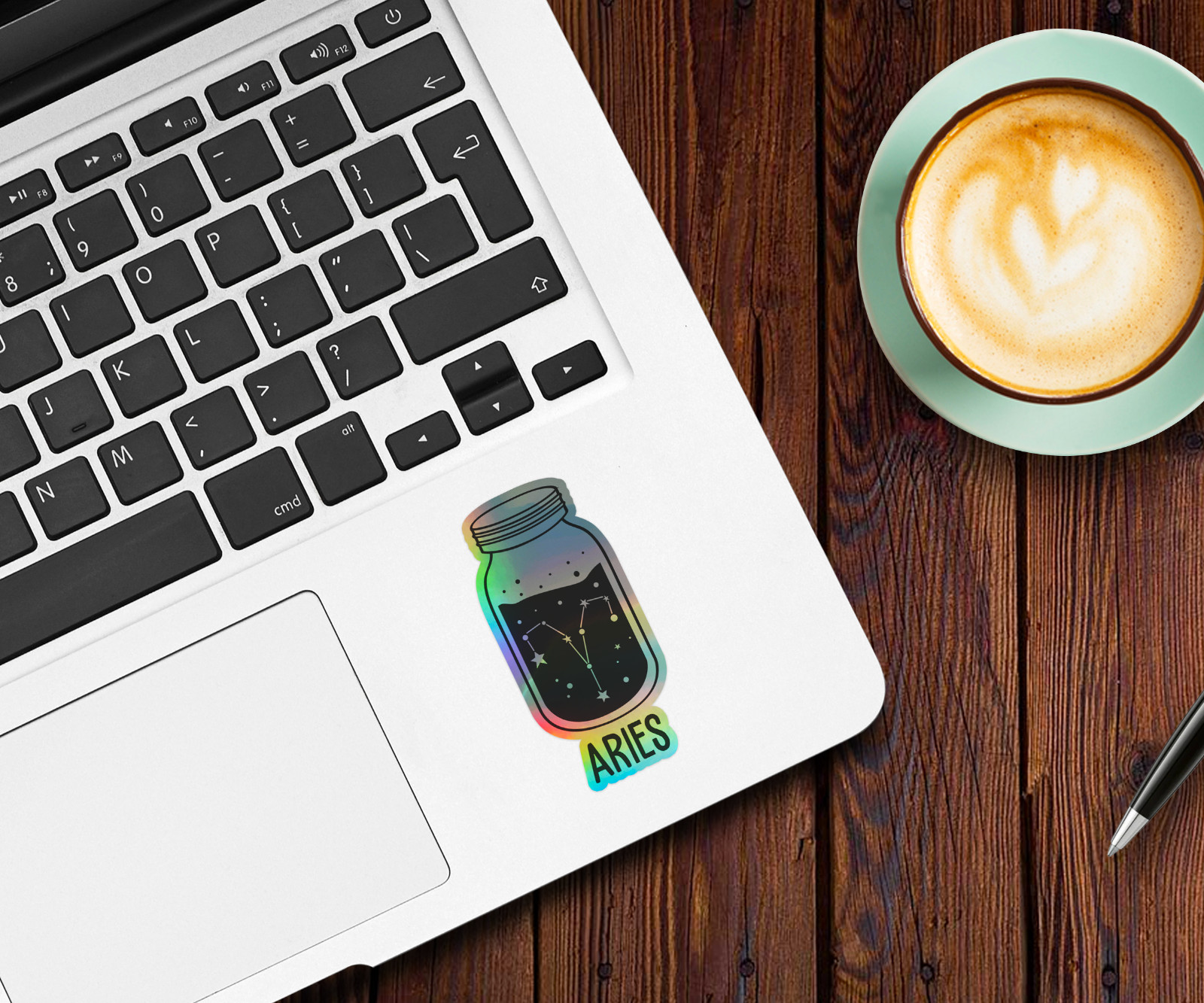 Aries Zodiac Bottle Holographic Vinyl Sticker – Astrology Decal