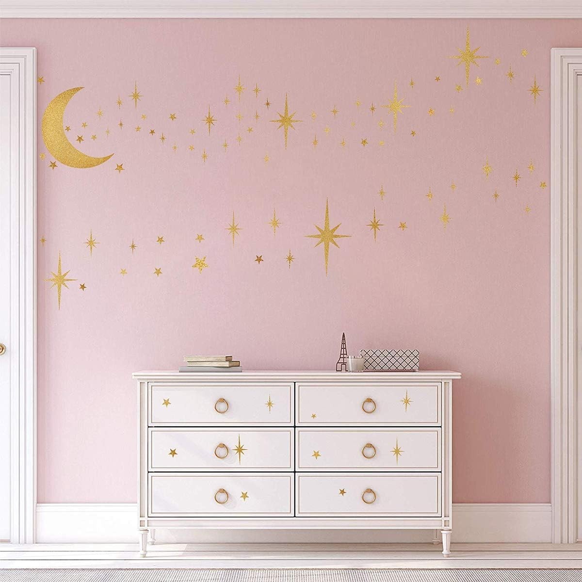 Celestial Retro Starburst Wall Decals – Perfect for Nursery and Bedroom Walls