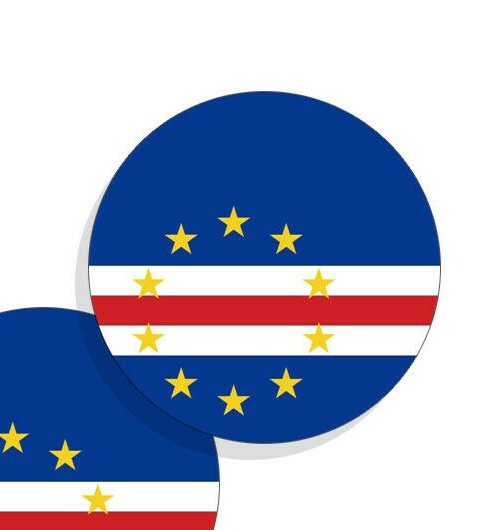 Cabo Verde Flag Stickers Flag Decals Vinyl Stickers Indoor Outdoor Round 4 pack