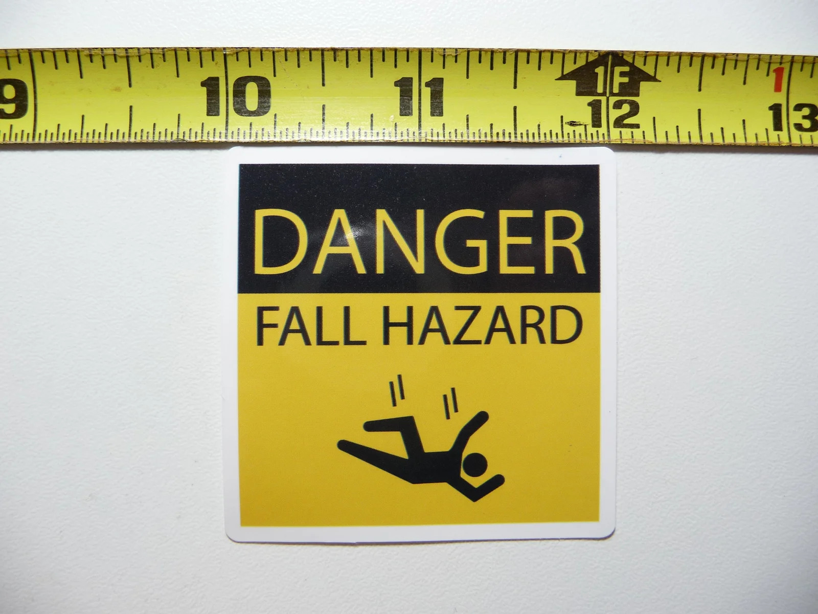 DANGER FALL HAZARD SMALL STICKER DECAL BUSINESS COMPANY POLICY BUILDING DOOR