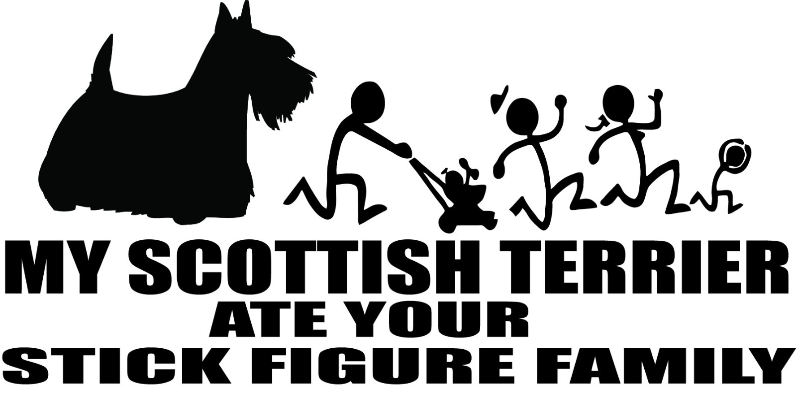 Scotty's Revenge: My Dog Ate Your Stick Figure Family Decal #9071S