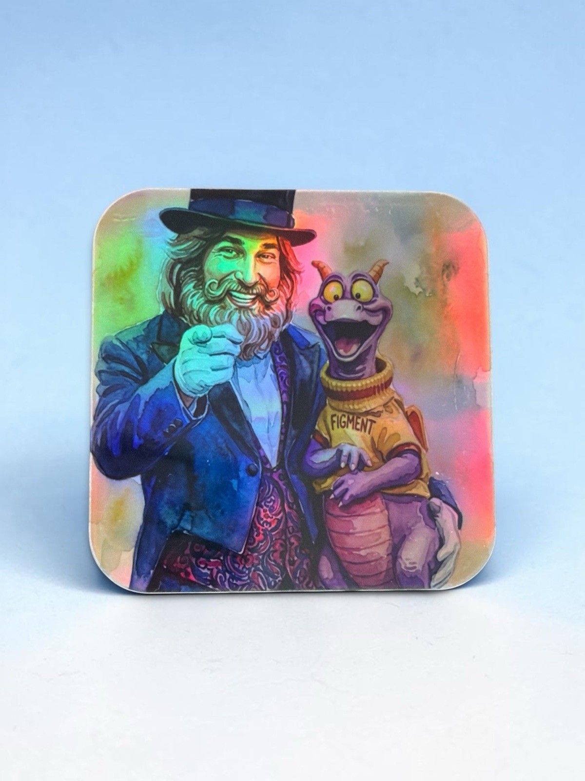 Dreamfinder Figment 3×3 Square Hologram Sticker Made Charleston SC FREE SHIPPING