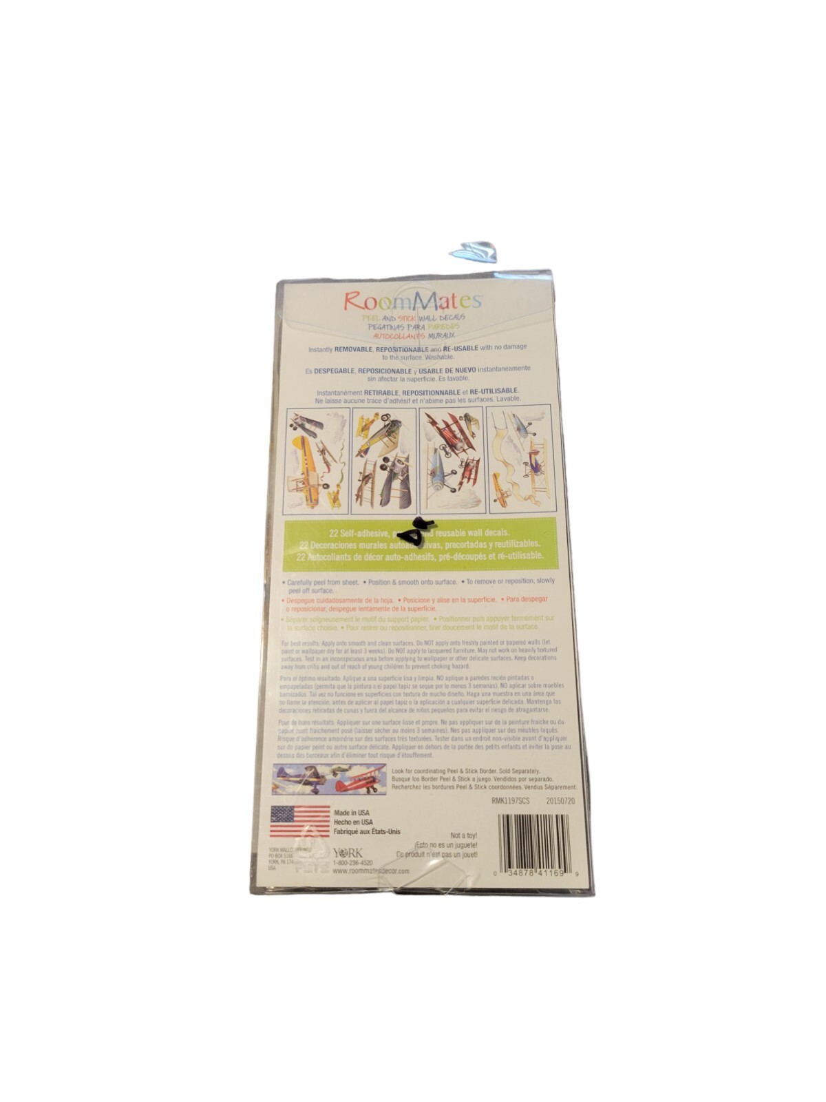 VINTAGE PLANES York Airpalnes ROOMMATES PEEL AND STICK WALL DECALS # RMK1197SCS