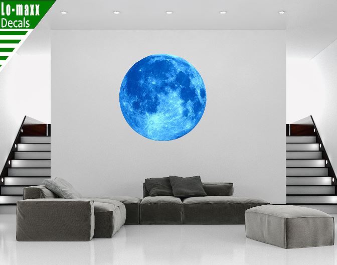 Blue Moon High Quality Graphic Wall Window Various Sizes Printed Vinyl Sticker