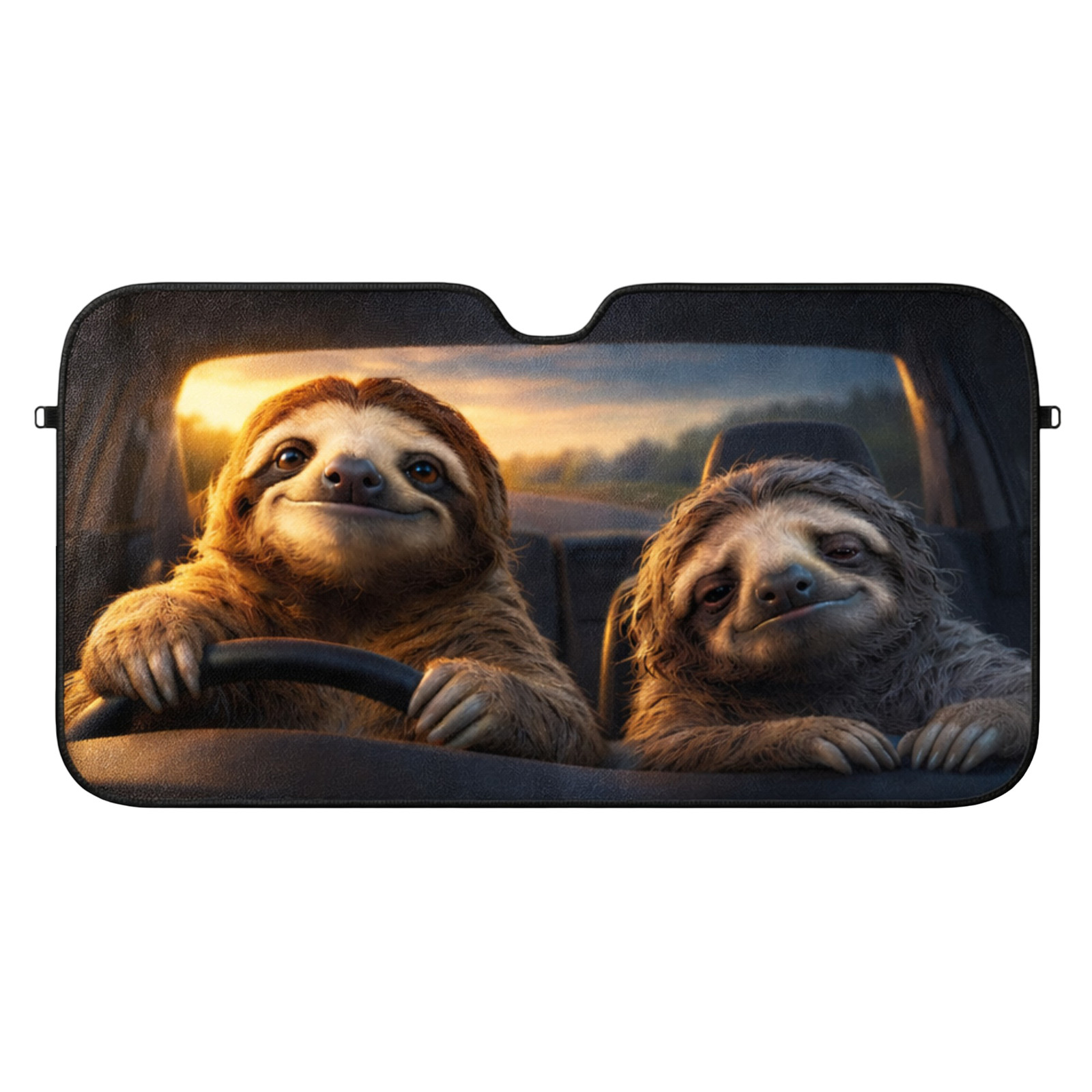 Funny Sloth Driving Car Sunshade Cute Animal Windshield Sun Shade Car Truck