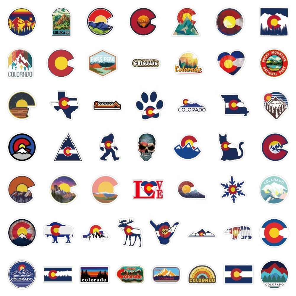 50 Colorado Stickers CO Centennial State Decals Laptop Hydro Yeti Free Shipping!