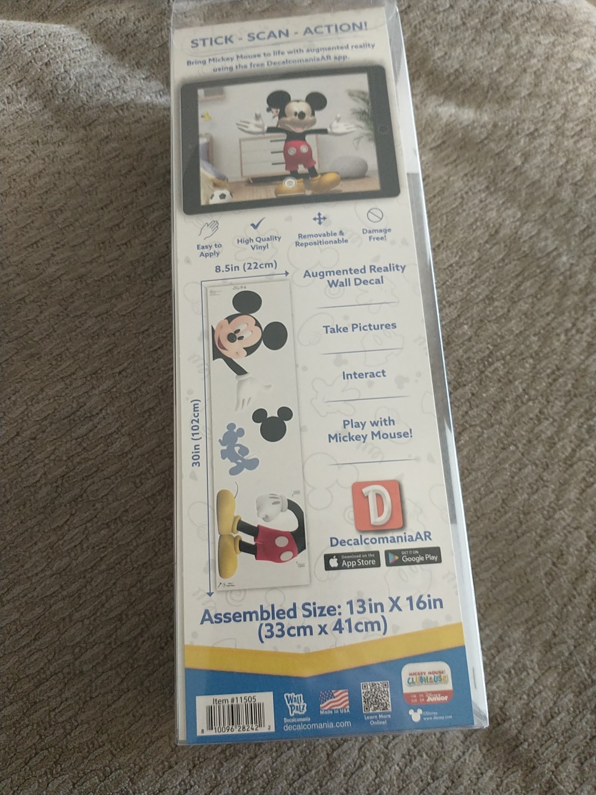 Lot Of 3 MICKEY MOUSE ~ Wall Decal 13" X 16", New In Box, Free Shipping