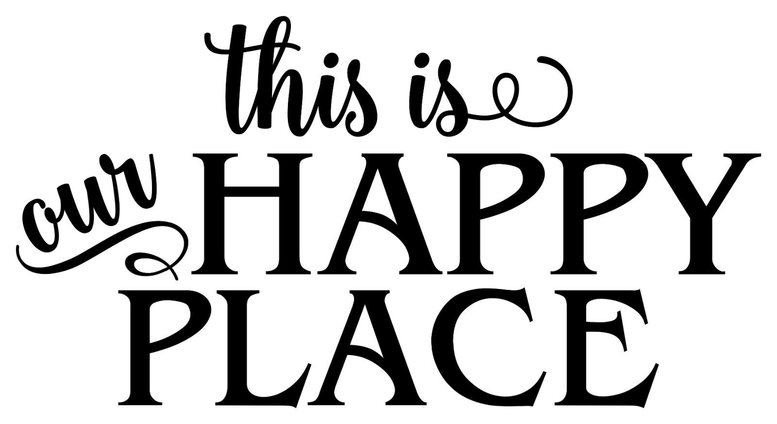 This is Our Happy Place – Vinyl Decal Sticker – Camping Travel Trailer RV Glamp