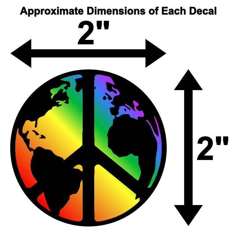 GAY PRIDE MONTH WORLD PEACE SYMBOL RAINBOW COLOR Vinyl Sticker Car Window Bumper