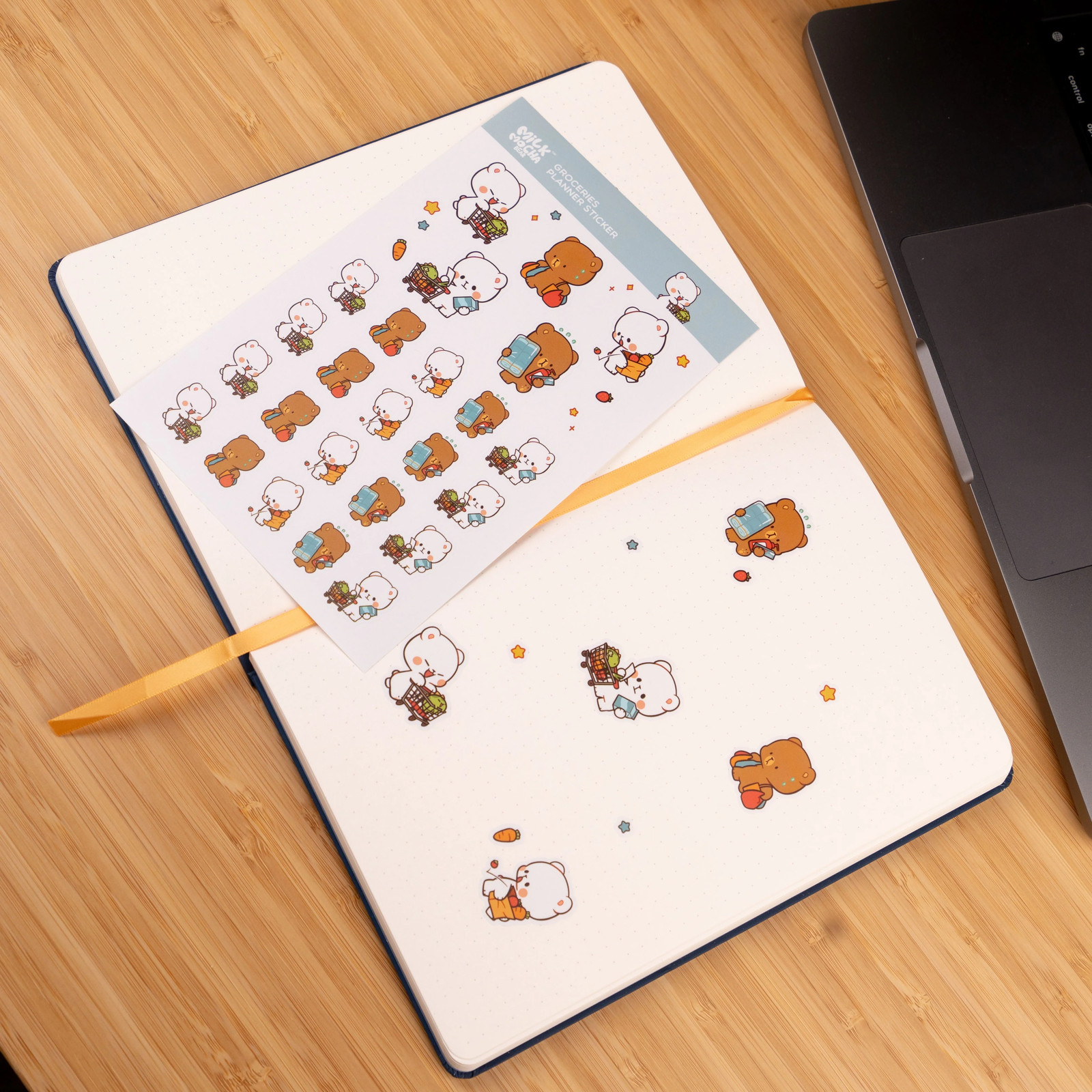 Milk Mocha Bear: Groceries Planner Sticker Sheets