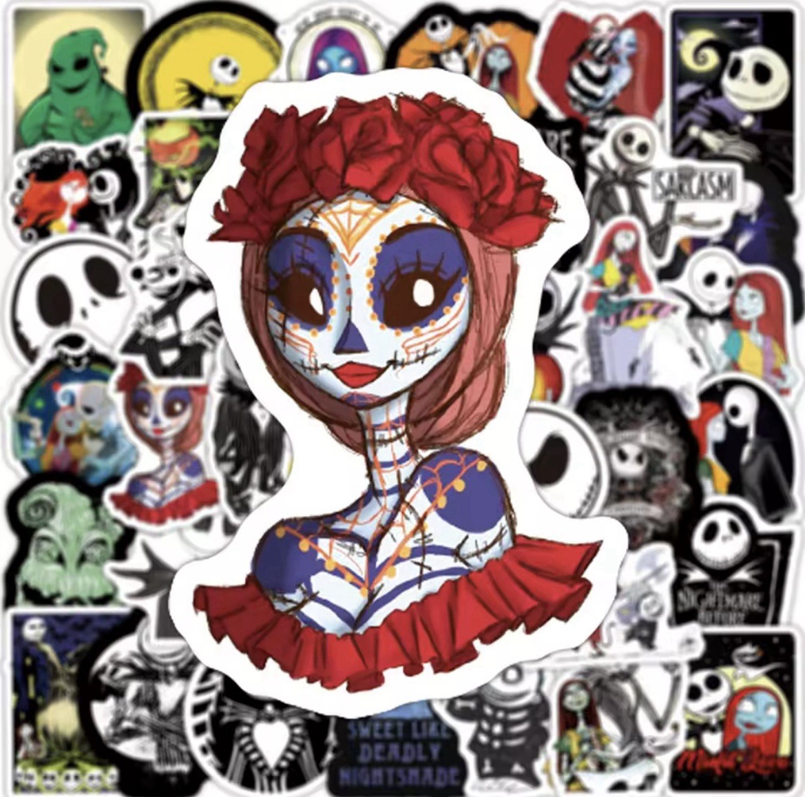 Nightmare Christmas Character Stickers 50pk Random Scary Christmas FREE SHIPPING