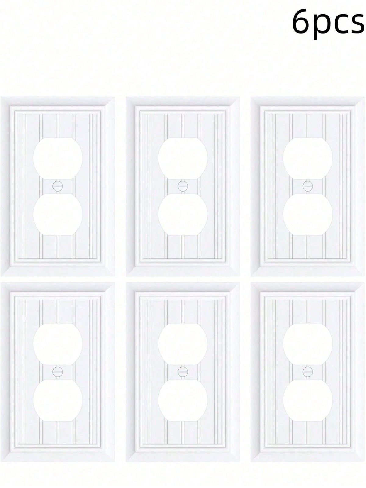 Multicolor 6pcs White Standard Outlet Wall Plates 4.50×2.76 Inch