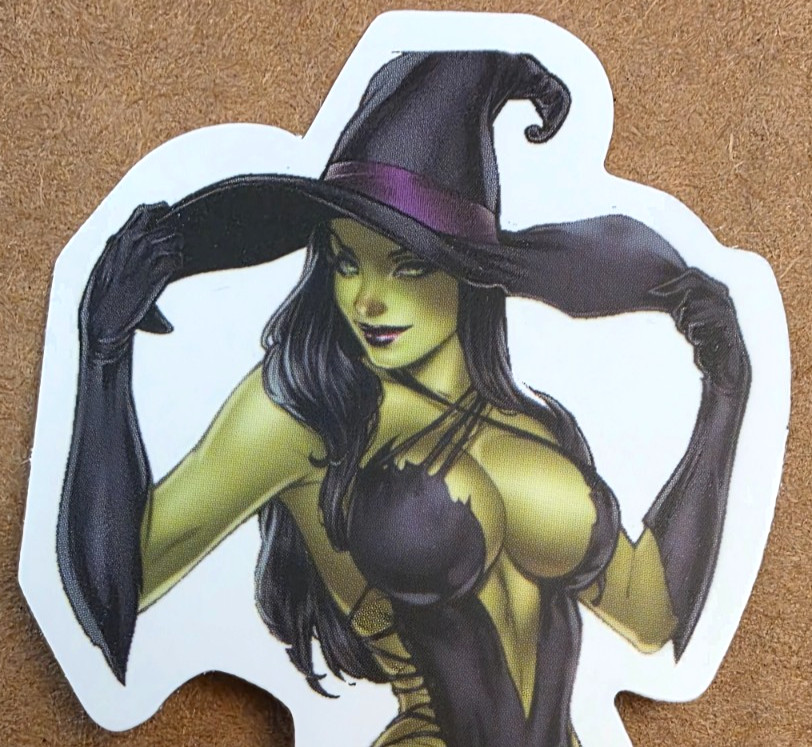Halloween Sticker Girl Witch Vampire Ghost Green Ogre Orc Art Comic Anime Manga