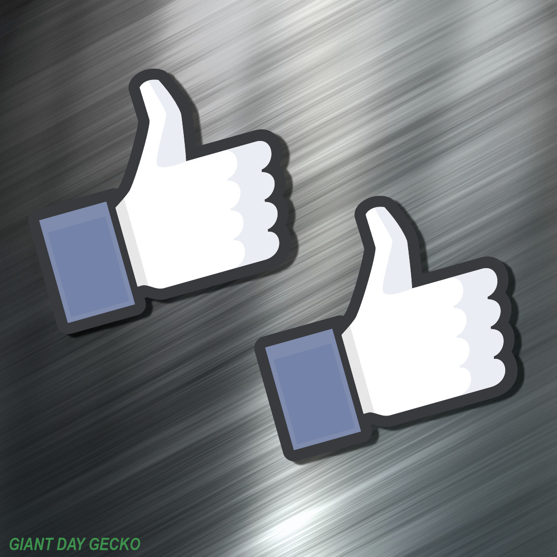 (2) TWO FACEBOOK THUMBS UP Vinyl Decal Sticker For Car Laptop Skateboard NEW
