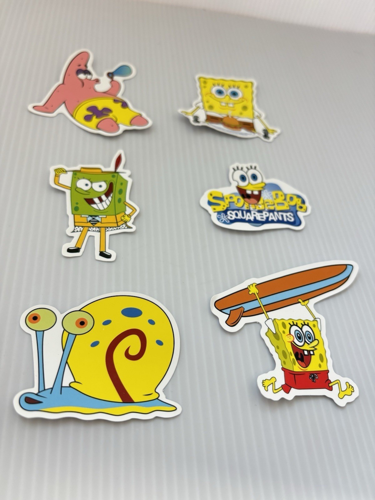 SpongeBob SquarePants 6pc Vinyl Stickers Lot Cartoon Water Bottle Laptop Decals