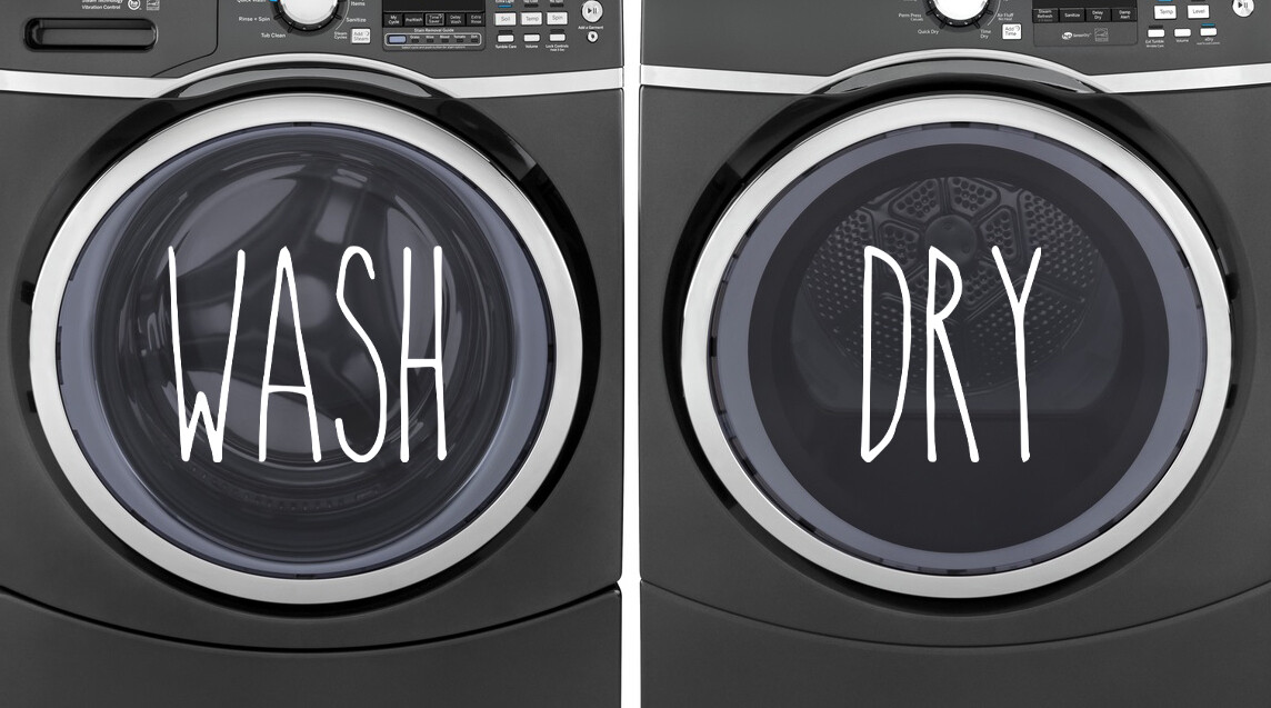 Wash Dry Vinyl Decals | Skinny Farmhouse Washer Dryer Laundry Room Set