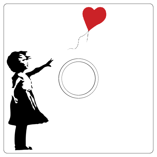 2 Pack Banksy Girl Red Balloon Graffiti Light Switch Power Socket Vinyl Sticker