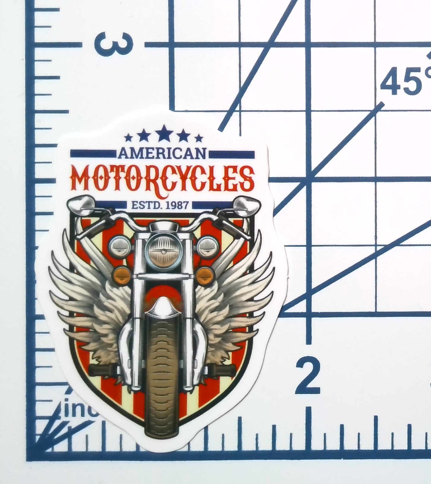 American Motorcycles Vinyl Sticker Eagle Wings USA Shield Biker Decal Helmet Art